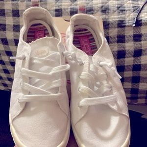 Sugar White Canvas slip on shoes Size 10